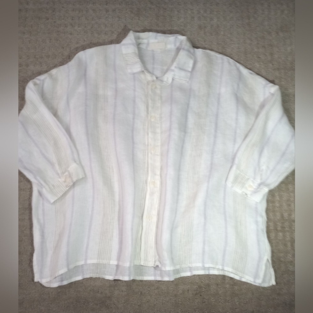CP Shades White Linen  Lagenlook Top